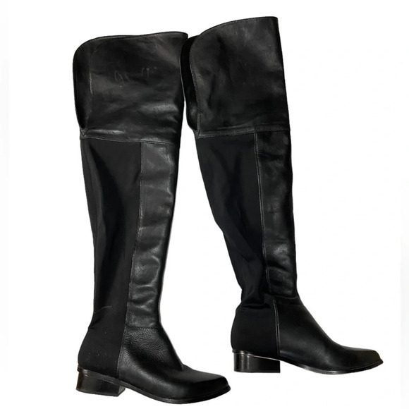 Vero  Cuoio black leather over the knee high boots Sz 8 - Picture 1 of 9